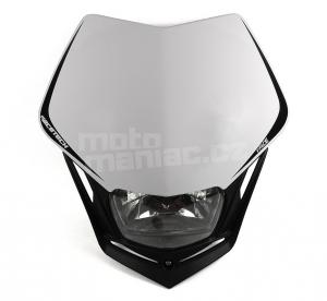 Racetech V-Face maska na moto se světlem černo/bílá - 1