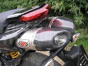 RP slip-on 2x ovál carbon nerez lesk, Ducati Hypermotard 1100 07-12 - 1