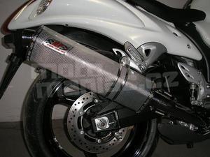 RP slip-on 2x Angle (triovál) carbon stříbrný, Suzuki GSX 1300 Hayabusa 08-13 - 1