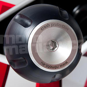 RDmoto PHV1 rámové protektory - Ducati Hypermotard 1100 07-, stříbrný eloxovaný hliník