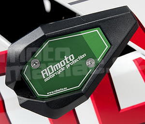 RD Moto SL01 rámové padací slidery - Aprilia Tuono 02-05, zelený eloxovaný hliník