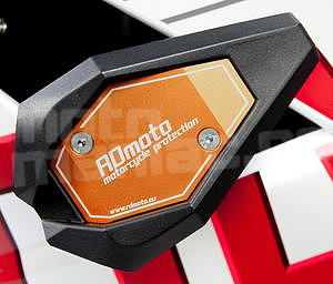 RDmoto SL01 rámové padací slidery - Ducati Monster 696 08-, oranžový eloxovaný hliník