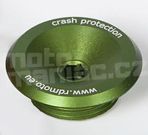 RDmoto PV1 protektory přední osa - Aprilia Tuono 06-10, zelený eloxovaný hliník