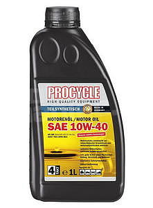 Procycle 4-T Engine Oil, Part. Synth, 10W-40, 1 l
