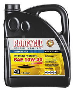 Procycle 4-T Engine Oil, Part. Synth, 10W-40, 4 l