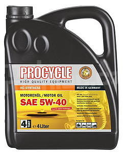 Procycle 4-T Engine Oil, HC Synth, 5W-40, 4 l