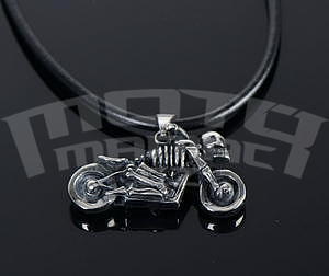 Necklace Bike Skull, Leather Necklace 45-52 cm - 1