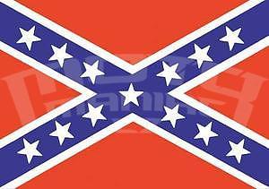 Confederate Flag Sticker 7 x 10 cm