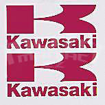 Kawasaki Logo Stickers Large, Pair, Red