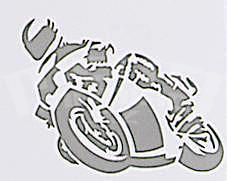 Mini Motorcycle Sticker Silver, 8 x 6 cm