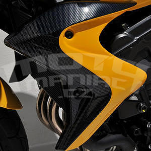 Ermax kryty chladiče dvoubarevné - Honda CB600F Hornet 2011-2013, 2011 yellow/look carbon