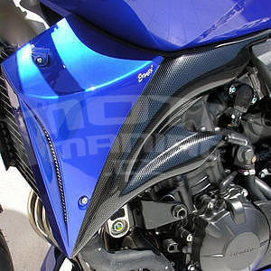 Ermax kryty chladiče dvoubarevné - Honda CB600F Hornet 2007-2010, 2008/2009 silver carbon look metallic blue (pearl fiji blue) - 1