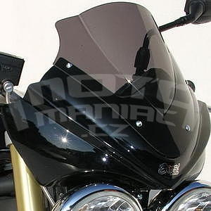 Ermax přední maska s plexi 25cm - Triumph Street Triple 2007-2011, 2008/2010 glossy black (jet black)with light black screen - 1