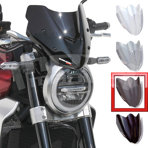 Ermax plexi větrný štítek 22cm - Honda CB1000R Neo Sports Café 2018-2019, černé kouřové - 1