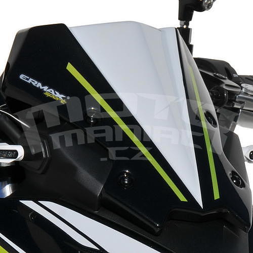 Ermax lakovaný větrný štítek - Kawasaki Z650 2020, bílá/černá/zelená (Pearl Blizzard White 54X, Metallic Spark Black 660/15Z), Candy Lime Green 35P) - 1