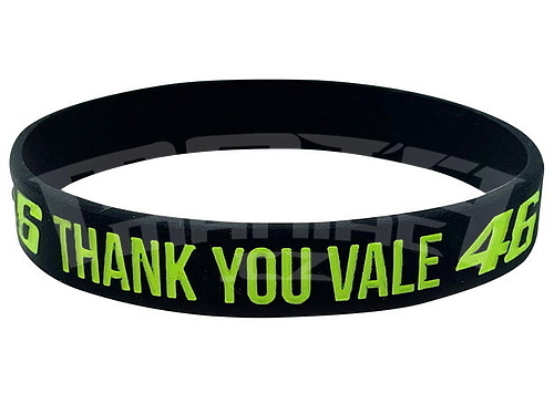Valentino Rossi VR46 náramek černý - "Děkujeme Vale"
