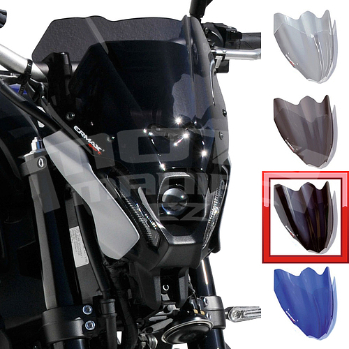 Ermax Sport plexi štítek 21cm - Yamaha MT-09 2021-2022, černé neprůhledné - 1