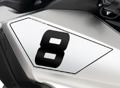 Barracuda boční číslové tabulky samolepky - Honda Forza 750 2021-2022 - 1/7