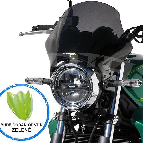 Ermax Nasty plexi 29cm - Kawasaki Z650RS 2022-2023, zelené fluo - 1