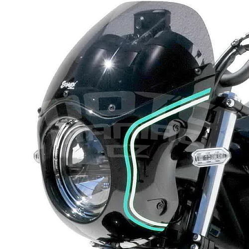 Ermax přední maska s černým kouřovým plexi - Kawasaki Z650RS 2022-2023, černá/zelená/šedá