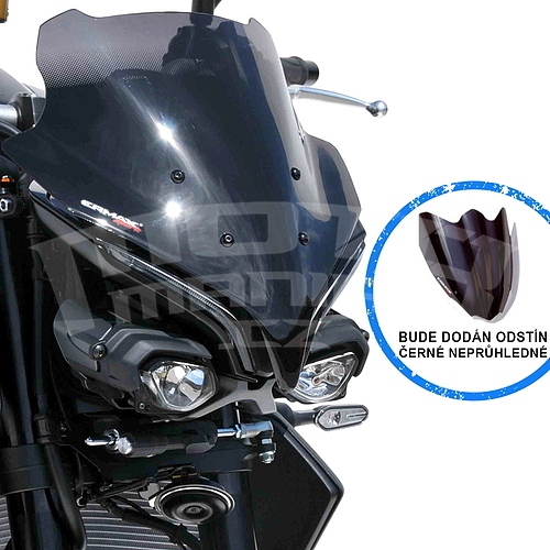 Ermax Sport plexi štít 35cm - Yamaha MT-10 2022-2023, černé neprůhledné - 1