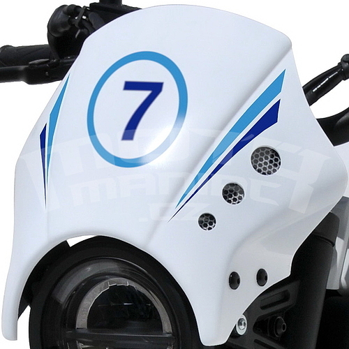 Ermax lakovaná maska - Yamaha XSR700 2022-2023, trikolóra Historic (bílá, světle modrá, tmavě modrá) - 1