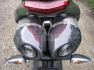 RP slip-on 2x ovál carbon nerez lesk, Ducati Hypermotard 1100 07-12 - 2