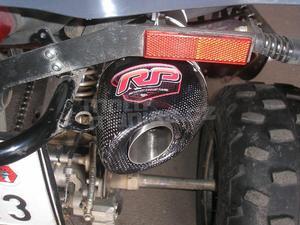 RP výfukový systém Inox + tliumič ovál carbon Inox Racing Style, Yamaha YFM 250/350 R Raptor - 2