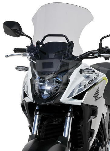 Ermax turistické plexi 47cm, montážní sada - Honda CB500X 2019-2020, černé kouřové - 2