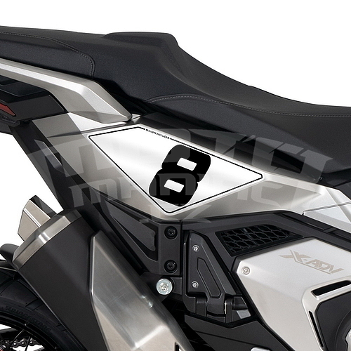 Barracuda boční číslové tabulky samolepky - Honda X-Adv 2021-2022, podkladní bílé samolepky - 2