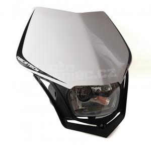 Racetech V-Face maska na moto se světlem černo/bílá - 3