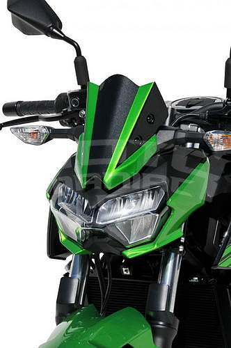 Ermax lakovaný větrný štítek 25cm - Kawasaki Z400 2019, zelená perleť/černá metalíza (Candy Lime green 3 51P, Metallic Spark Black  660/15Z) - 3