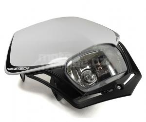 Racetech V-Face maska na moto se světlem černo/bílá - 4