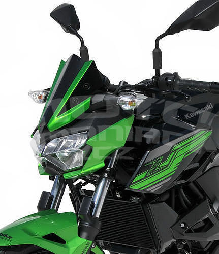 Ermax lakovaný větrný štítek 25cm - Kawasaki Z400 2019, zelená perleť/černá metalíza (Candy Lime green 3 51P, Metallic Spark Black  660/15Z) - 4