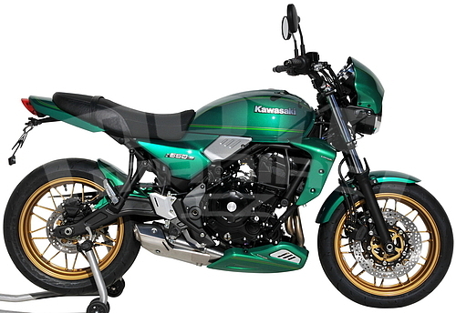 Ermax kryt motoru s ALU krytkami - Kawasaki Z650RS 2022-2023, tm. zelená/sv. zelená/oranžová - 4