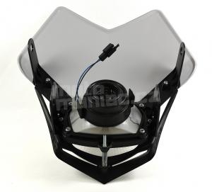 Racetech V-Face maska na moto se světlem černo/bílá - 5