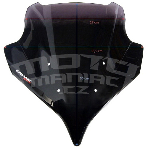 Ermax Sport plexi štít 35cm - Yamaha MT-10 2022-2023, černé neprůhledné - 6