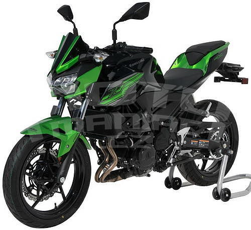 Ermax lakovaný větrný štítek 25cm - Kawasaki Z400 2019, zelená perleť/černá metalíza (Candy Lime green 3 51P, Metallic Spark Black  660/15Z) - 7
