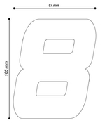 Barracuda boční číslové tabulky samolepky - Honda X-Adv 2021-2022, samolepka číslice 0 - 7/7